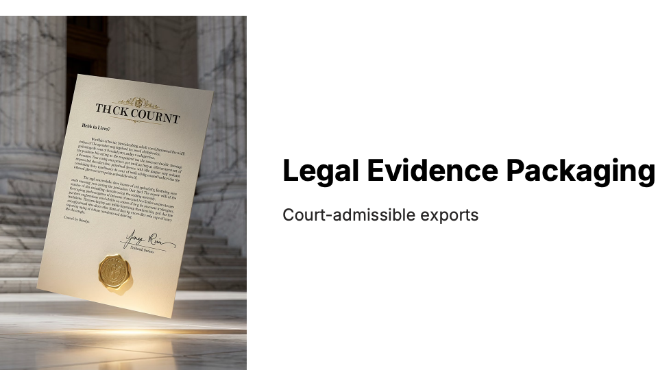 Legal Evidence Packaging